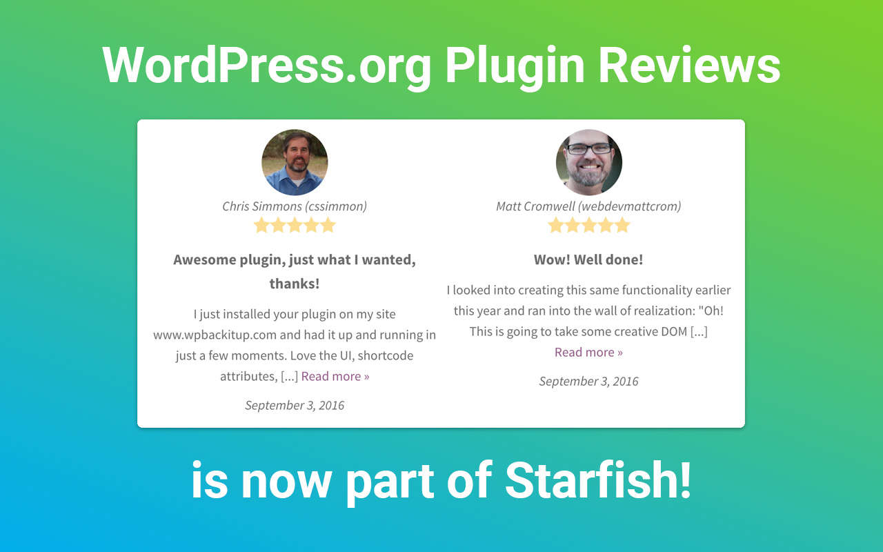 wordpress plugin reviews owned starfish