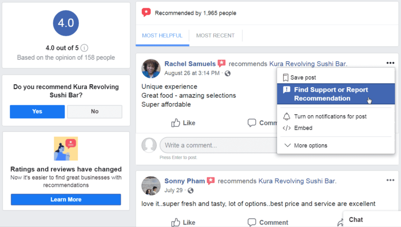 Facebook - Report Recommendation