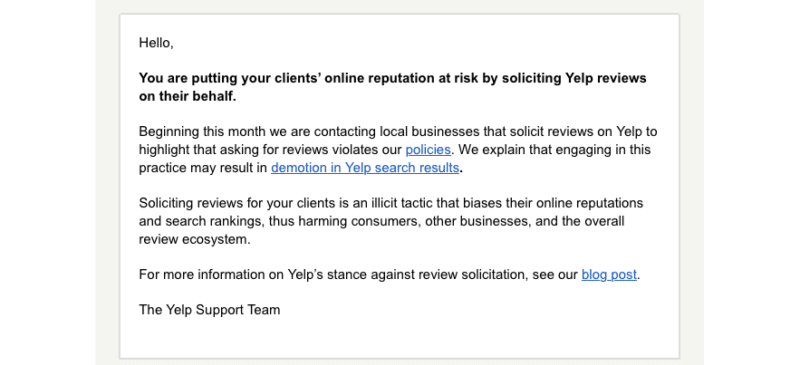 yelp review solicitation notice cropped