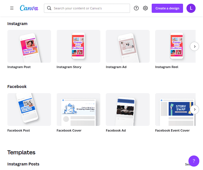 Canva - Social Media Templates